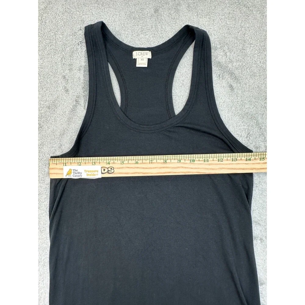 J.Crew Black Maxi Tank Dress XS Racerback Stretch Viscose Blend Minimalist